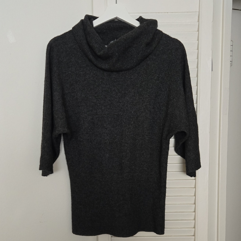 Pure Cashmere Charcoal Grey Cowl Neck Sweater Top Size S